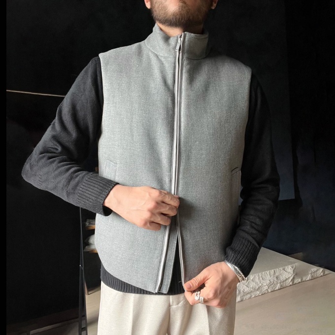 zegna wool-blend zip-up vest